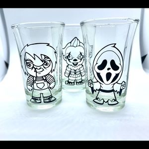 Halloween Scary Movie Character Shot Glasses